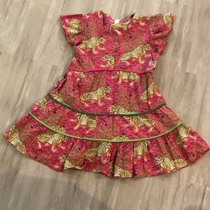 Vibrant Pink Leopard Print Mini Dress